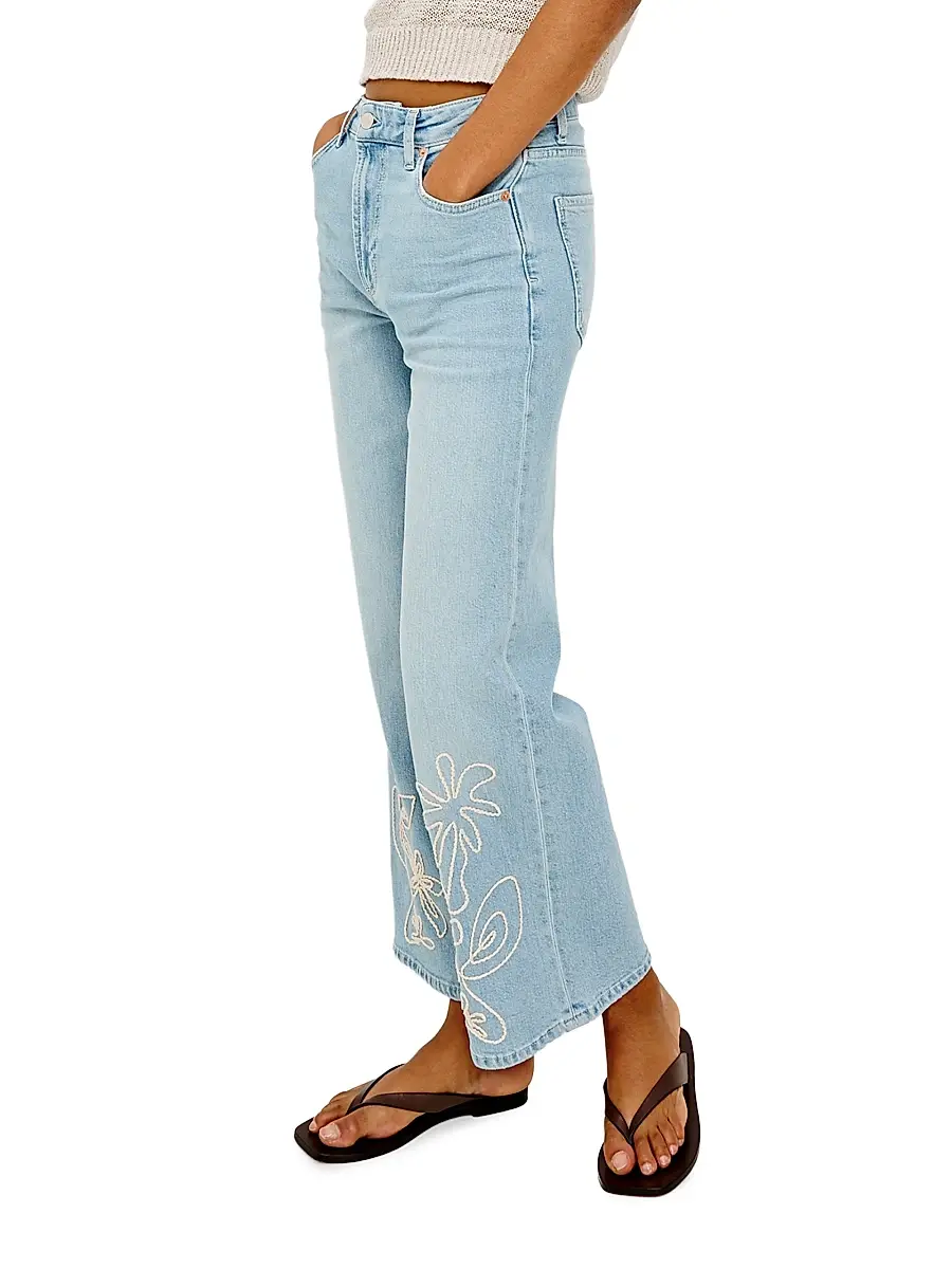 RAILS Women's Getty Embroidered Wide-Leg Crop Jeans | Thumbnail 4 RAILS Women's Getty Embroidered Wide-Leg Crop Jeans | Thumbnail 4