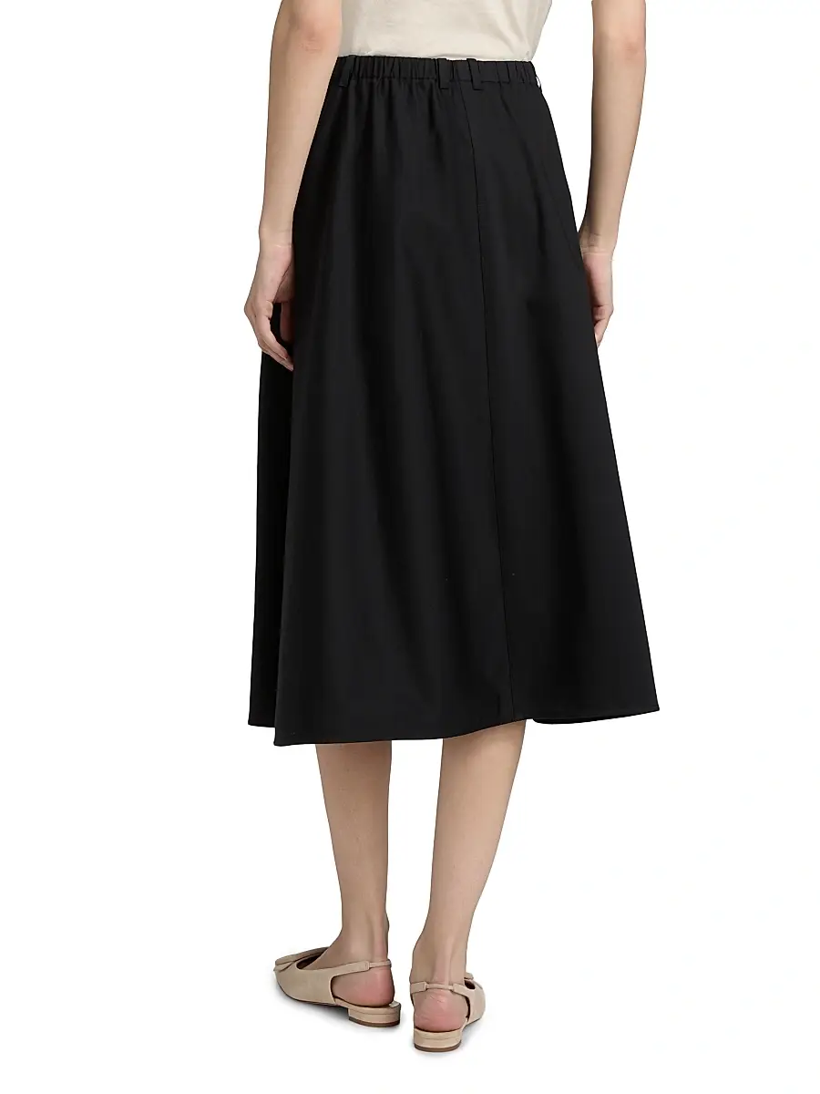 Vince Women's Pocket Full Cotton Midi-Skirt | Thumbnail 5 Vince Women's Pocket Full Cotton Midi-Skirt | Thumbnail 5
