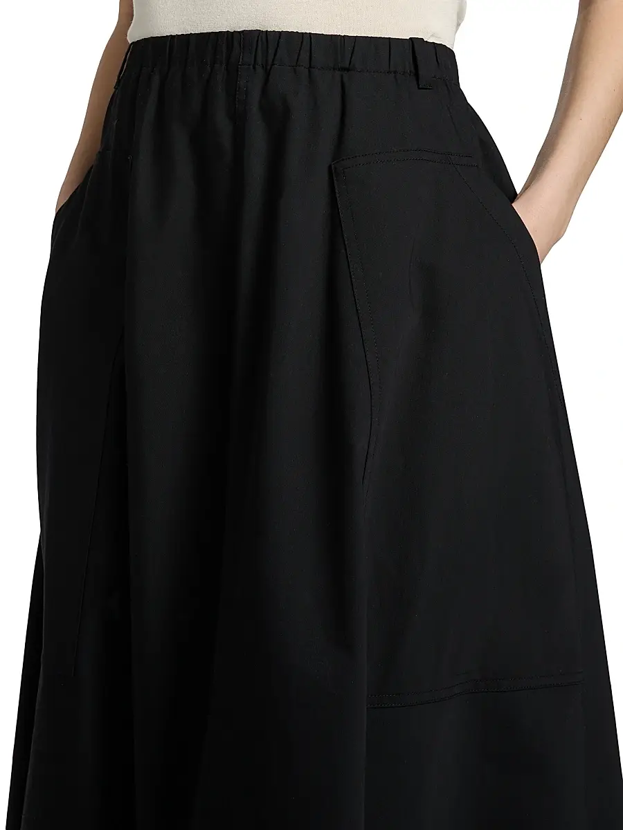 Vince Women's Pocket Full Cotton Midi-Skirt | Thumbnail 6 Vince Women's Pocket Full Cotton Midi-Skirt | Thumbnail 6