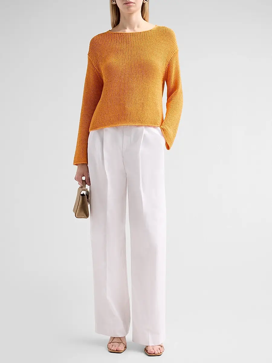 Vince Women's Camille Cotton-Blend Mid-Rise Wide-Leg Trousers | Thumbnail 2 Vince Women's Camille Cotton-Blend Mid-Rise Wide-Leg Trousers | Thumbnail 2