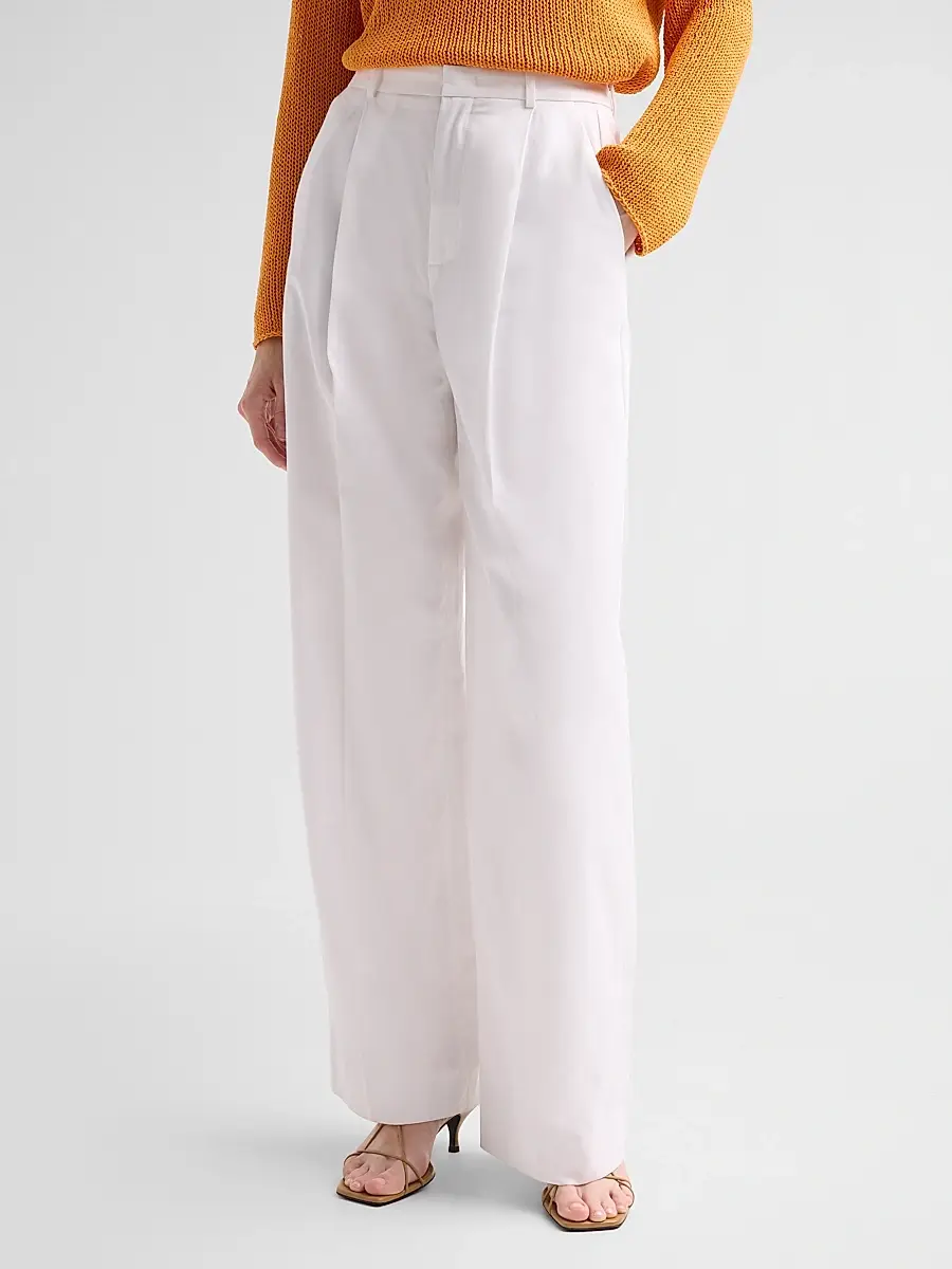 Vince Women's Camille Cotton-Blend Mid-Rise Wide-Leg Trousers | Thumbnail 4 Vince Women's Camille Cotton-Blend Mid-Rise Wide-Leg Trousers | Thumbnail 4