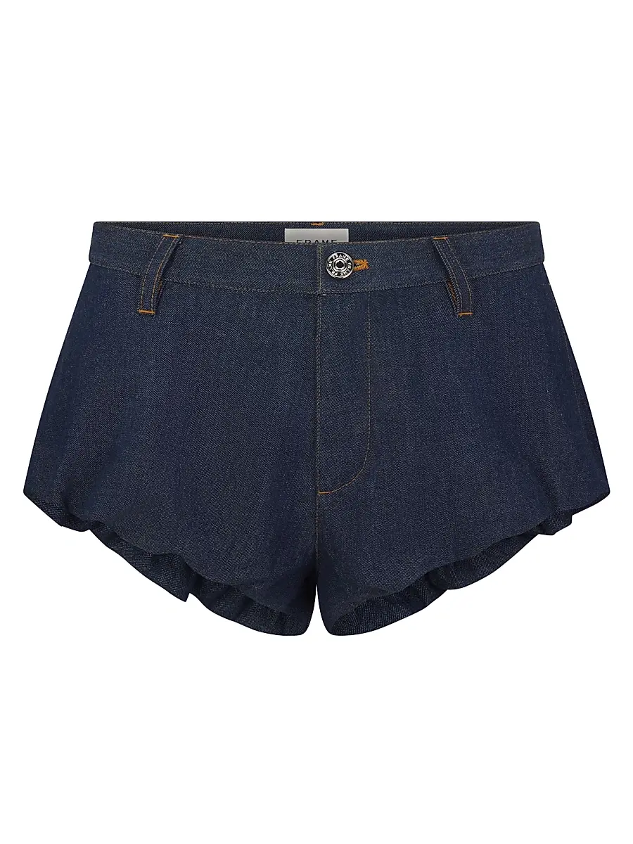 Frame Women's Shell Cotton Denim Shorts - Puzzle | Image 1 Frame Women's Shell Cotton Denim Shorts - Puzzle | Image 1