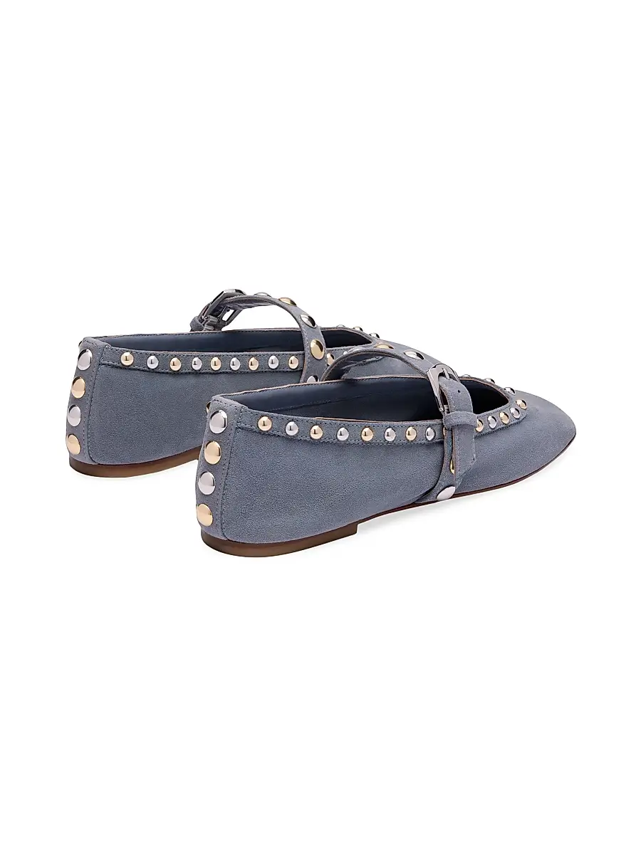 Stuart Weitzman Women's Perry Studded Suede Mary Janes | Thumbnail 3 Stuart Weitzman Women's Perry Studded Suede Mary Janes | Thumbnail 3