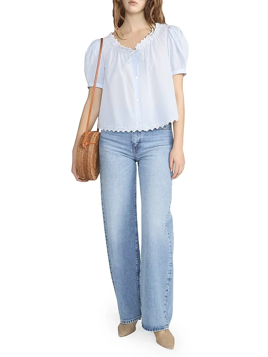 Frame Women's The Serene Striped Cotton Top | Thumbnail 2