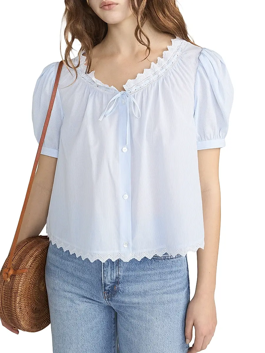 Frame Women's The Serene Striped Cotton Top | Thumbnail 4