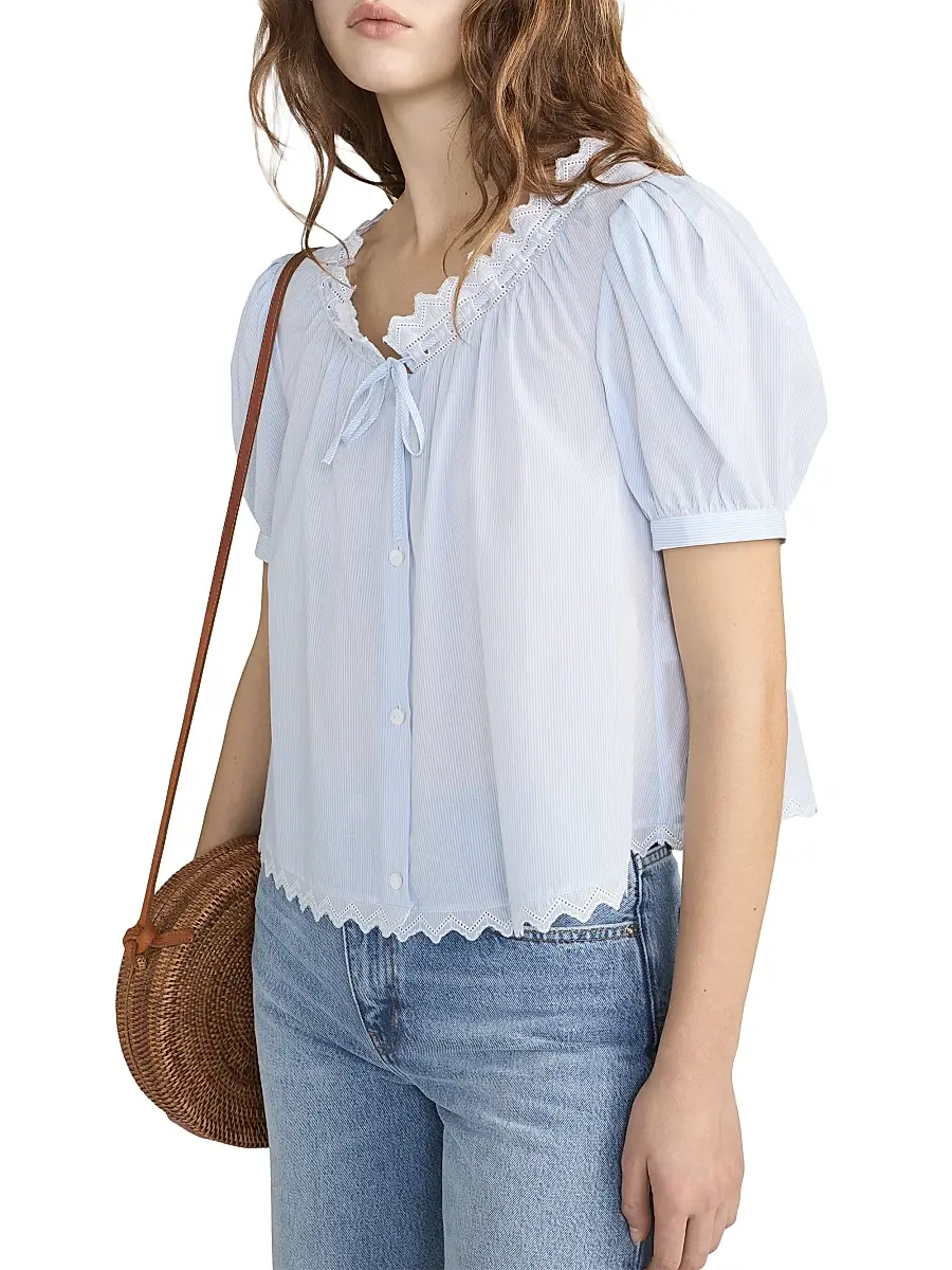Frame Women's The Serene Striped Cotton Top | Thumbnail 5