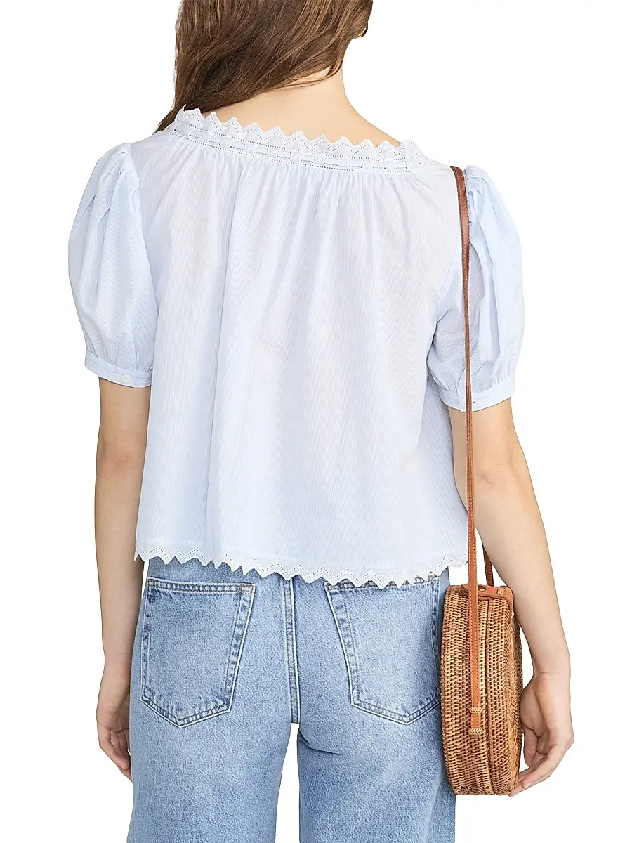 Frame Women's The Serene Striped Cotton Top | Thumbnail 6