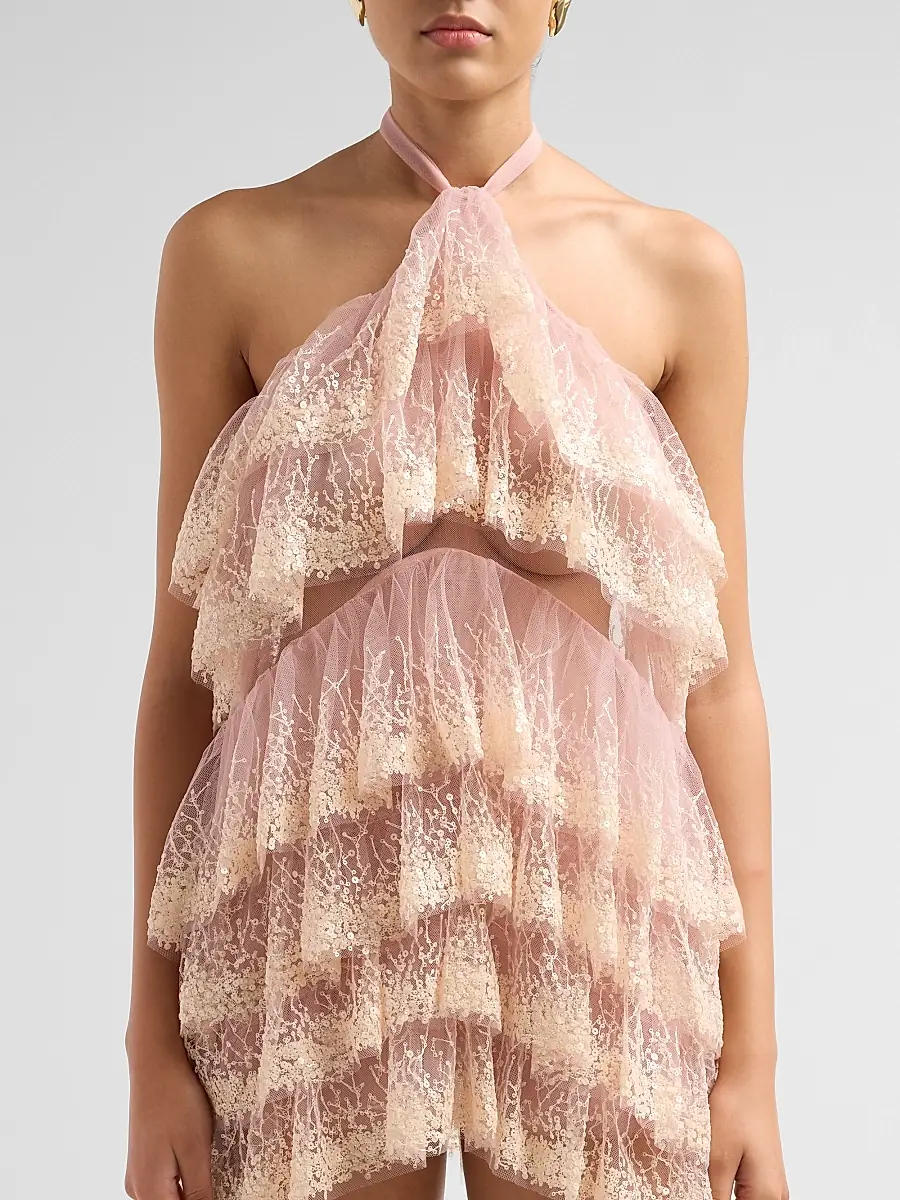 Aknvas Women's Angelica Ruffled Tiered Cocktail Mini Dress | Thumbnail 5
