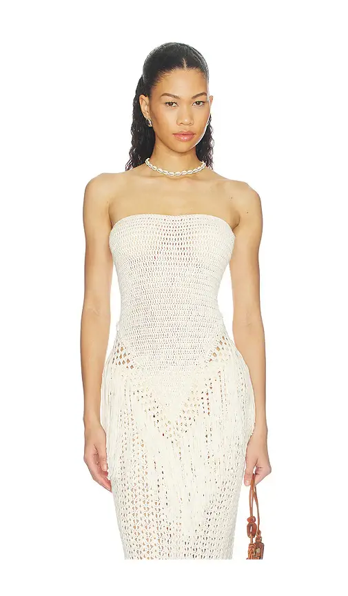 MORE TO COME Arna Strapless Crochet Top | Image 1 MORE TO COME Arna Strapless Crochet Top | Image 1