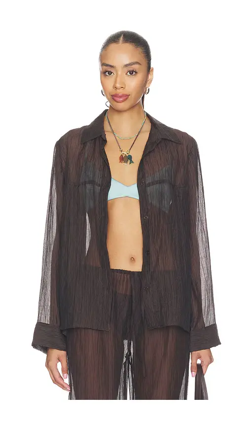 LNA Sylvee Sheer Button Up | Image 1 LNA Sylvee Sheer Button Up | Image 1