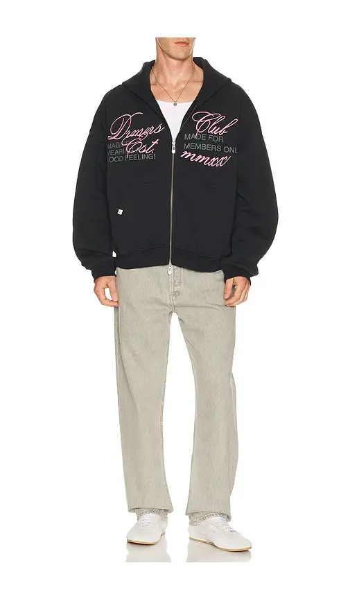 DRMERS CLUB Cursive Zip Up Hoodie | Thumbnail 3