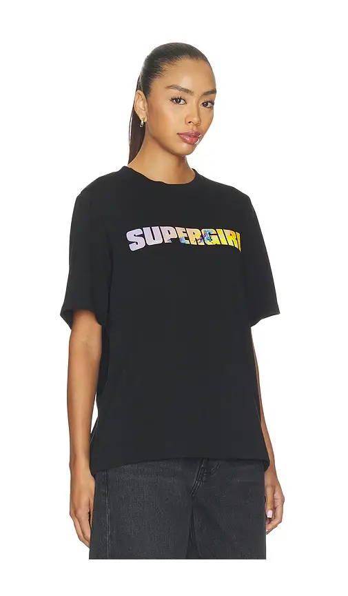 David Koma Supergirl Print Short Sleeve T-shirt | Thumbnail 3 David Koma Supergirl Print Short Sleeve T-shirt | Thumbnail 3