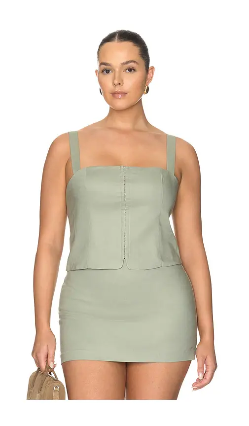 GOOD AMERICAN The Linen Corset Top | Thumbnail 2 GOOD AMERICAN The Linen Corset Top | Thumbnail 2