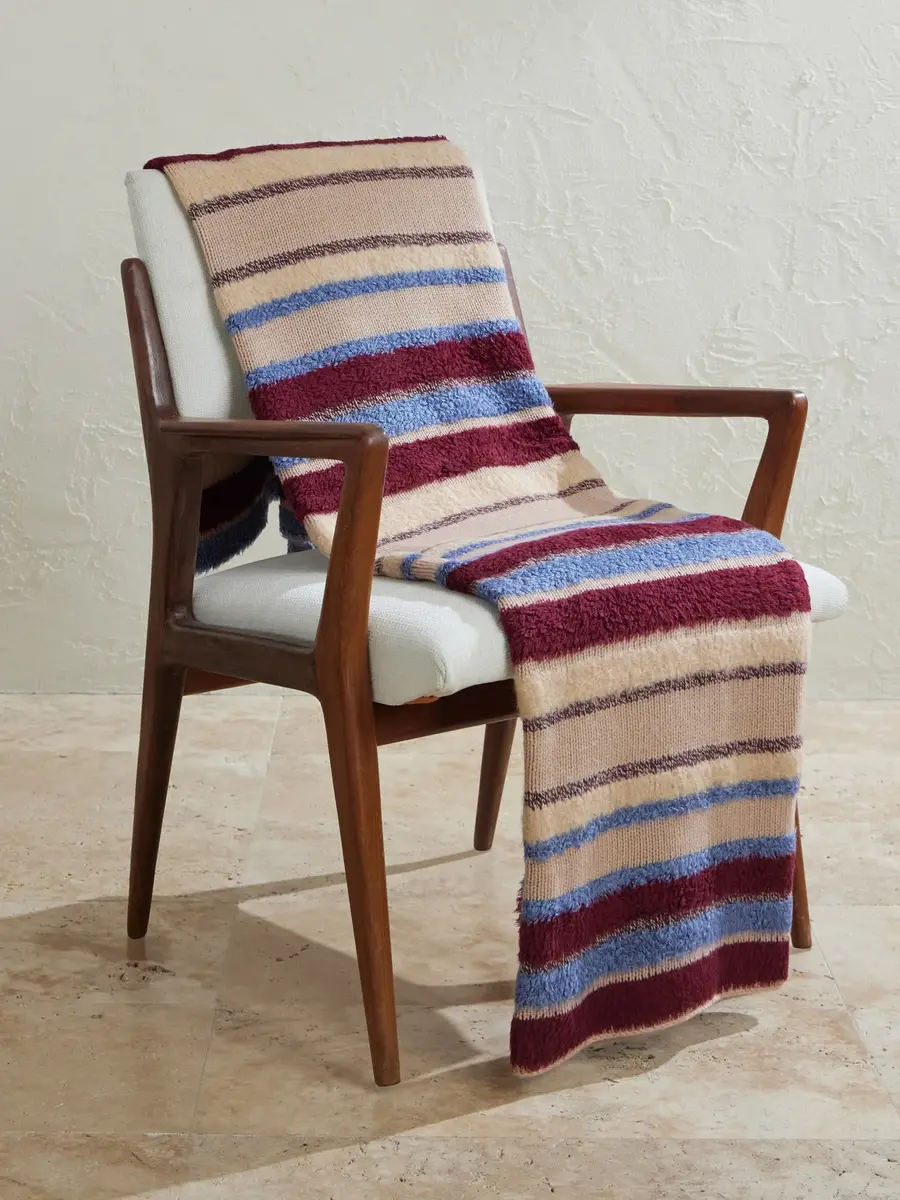 The Elder Statesman Striped Textured Cashmere-Blend Blanket - Men | Image 1 The Elder Statesman Striped Textured Cashmere-Blend Blanket - Men | Image 1