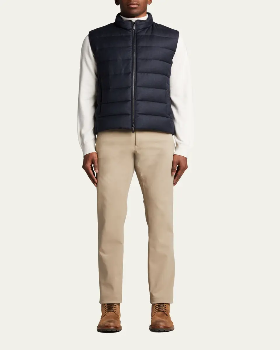 Moorer Men's Flannel Down Vest | Thumbnail 2