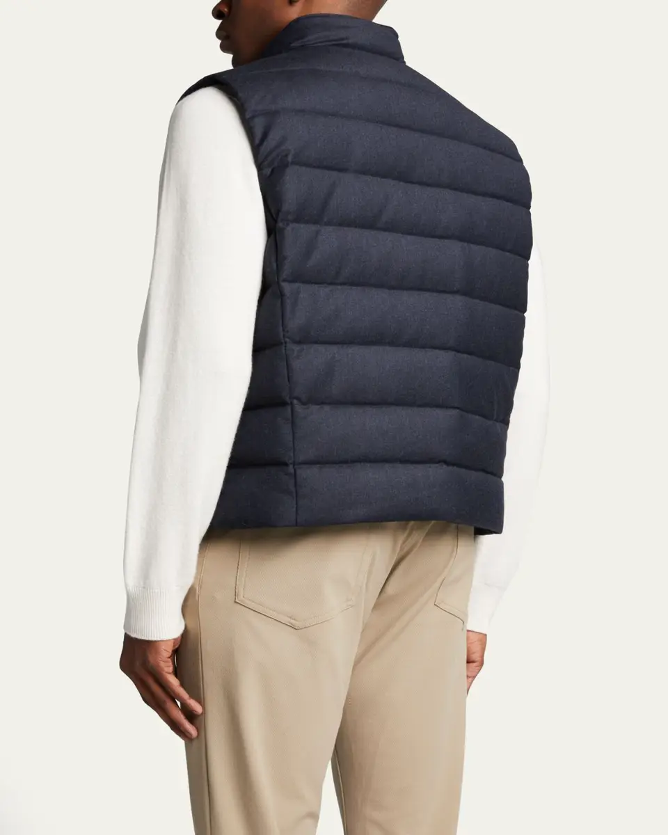 Moorer Men's Flannel Down Vest | Thumbnail 3