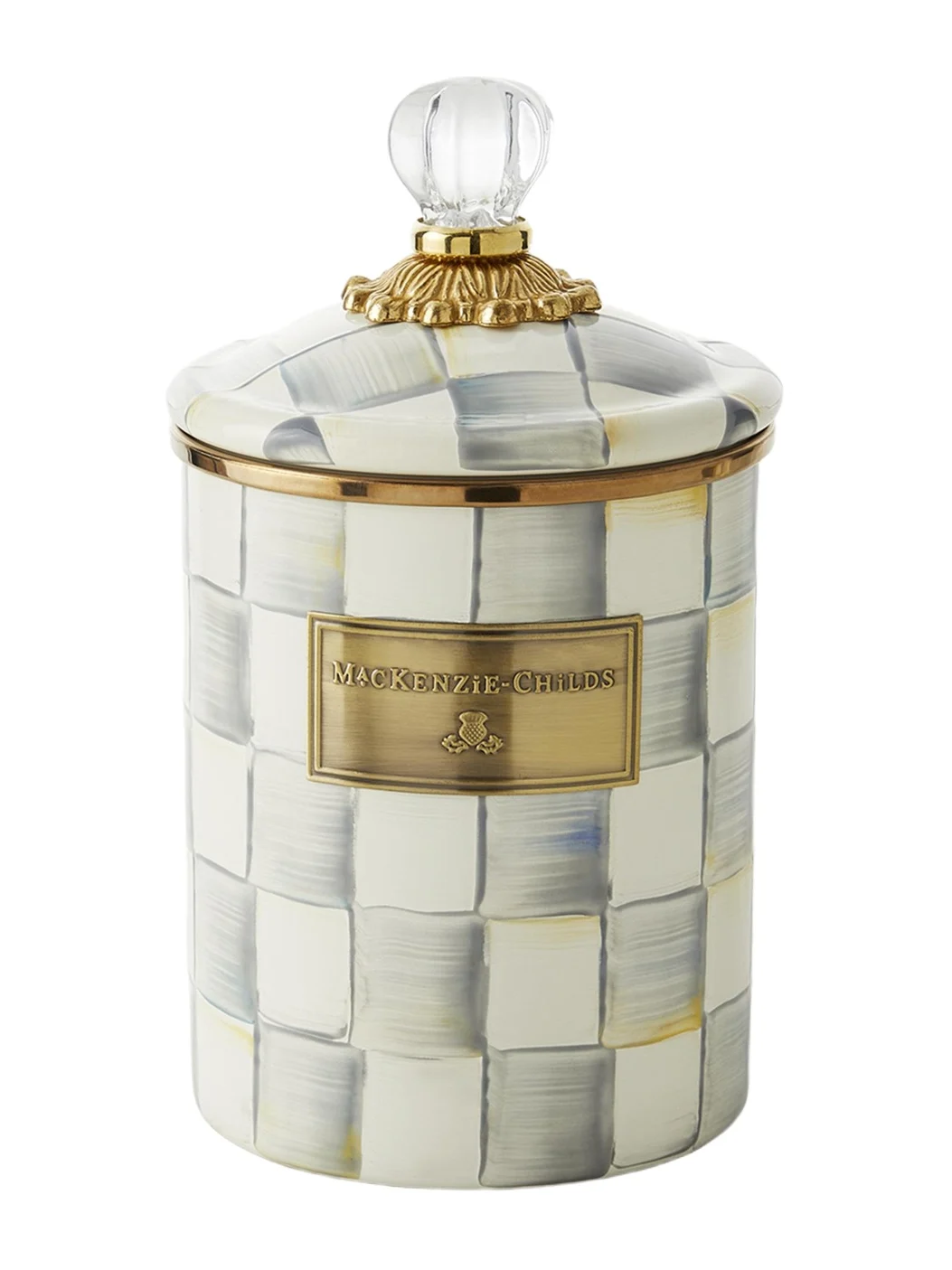 MacKenzie-Childs Medium Sterling Check Canister