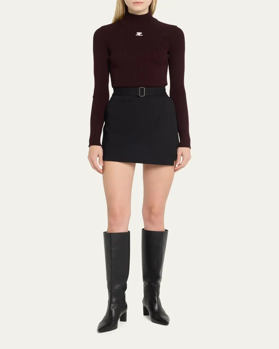 Courrèges Turtleneck Long-Sleeve Rib Sweater | Thumbnail 10