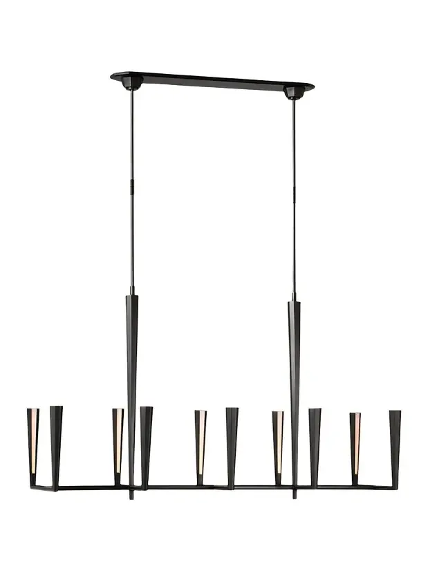 Visual Comfort Signature Galahad Large Linear Chandelier By Thomas O'Brien