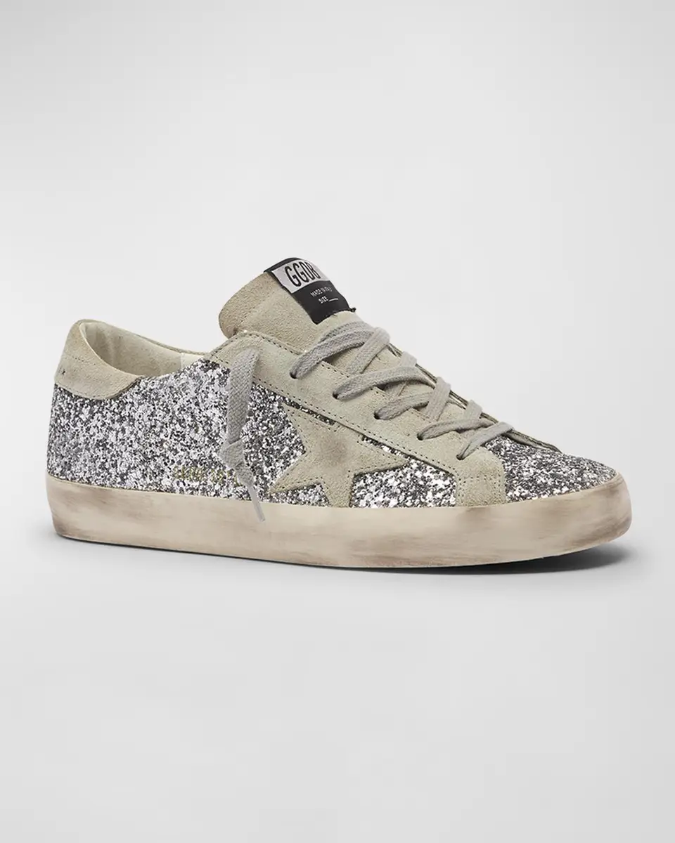 Golden Goose Superstar Suede Glitter Low-Top Sneakers | Thumbnail 2 Golden Goose Superstar Suede Glitter Low-Top Sneakers | Thumbnail 2