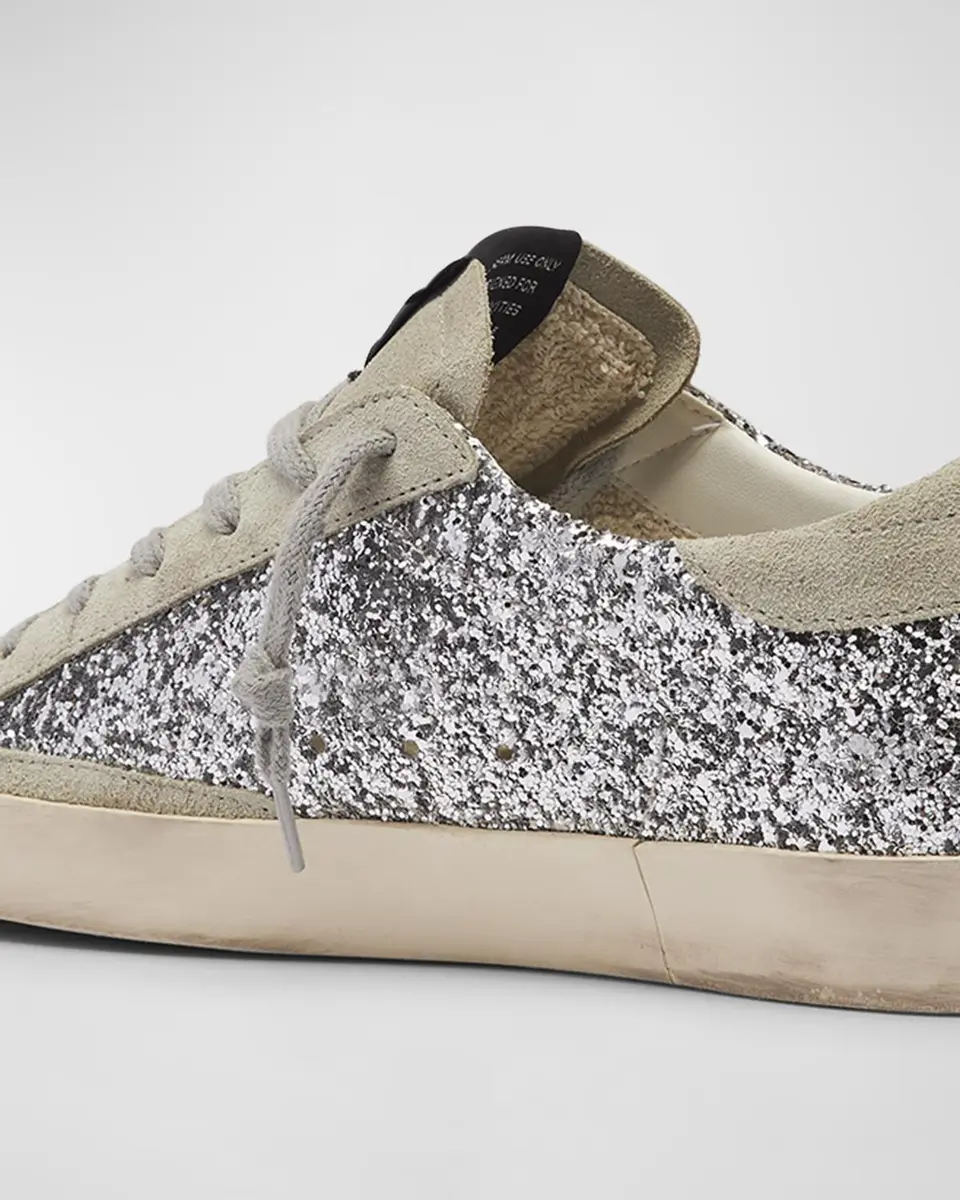 Golden Goose Superstar Suede Glitter Low-Top Sneakers | Thumbnail 3 Golden Goose Superstar Suede Glitter Low-Top Sneakers | Thumbnail 3