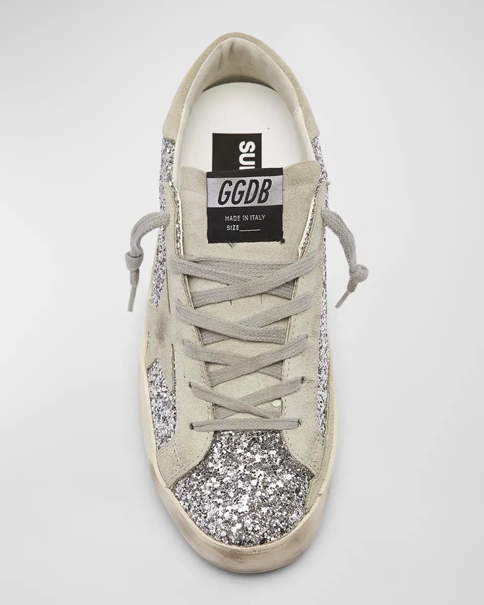 Golden Goose Superstar Suede Glitter Low-Top Sneakers | Thumbnail 4 Golden Goose Superstar Suede Glitter Low-Top Sneakers | Thumbnail 4