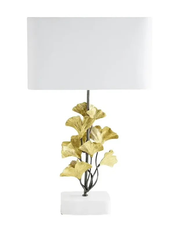 Michael Aram Golden Ginkgo Table Lamp, 27"