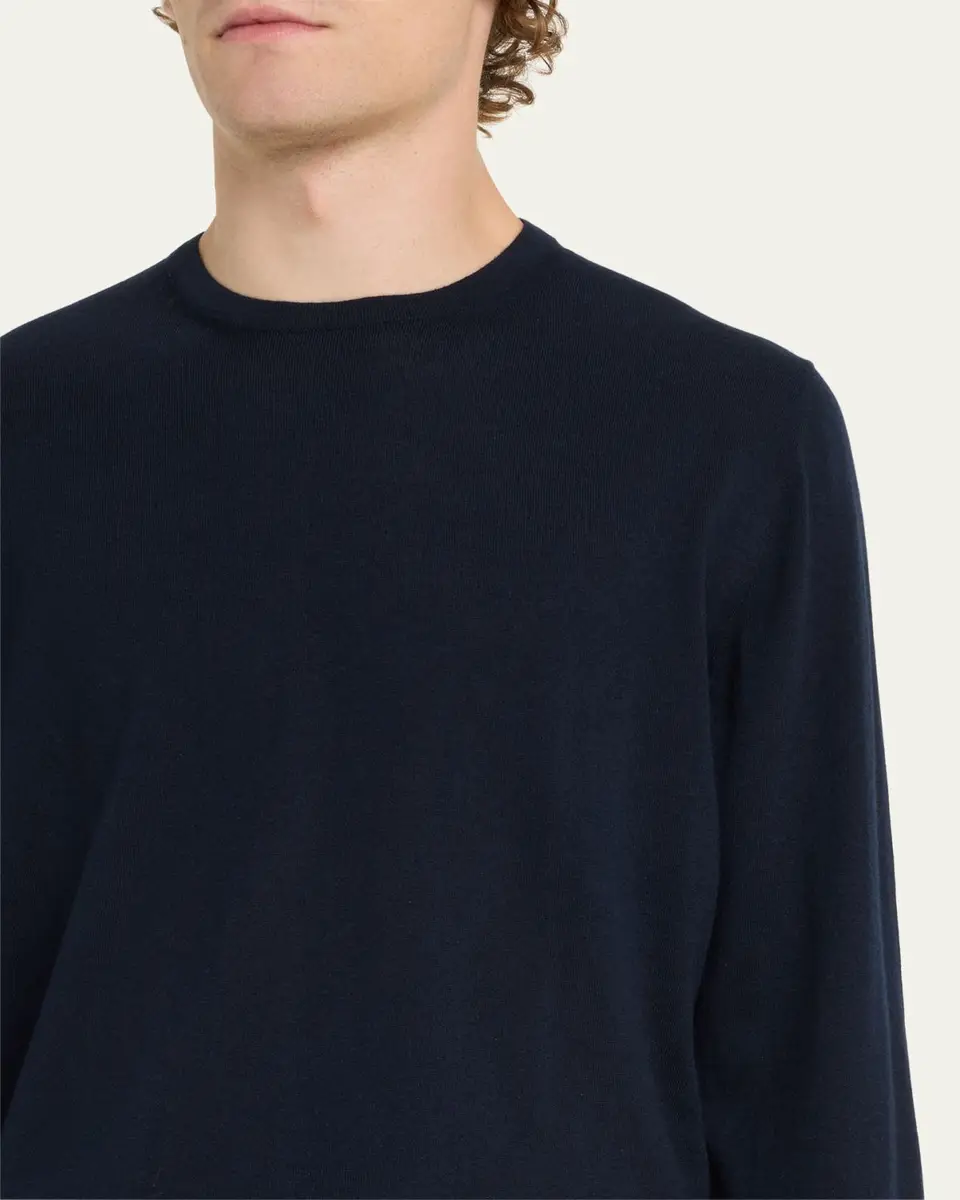 Loro Piana Men's Girocollo Cash Light Crewneck Sweater | Thumbnail 5