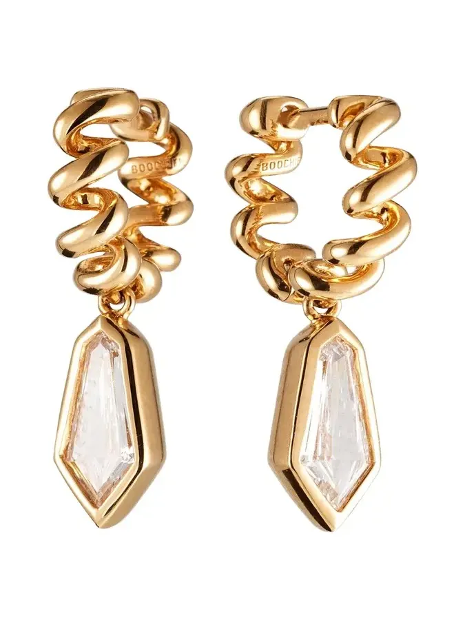 Shield Diamond Slinkee Drop Earrings