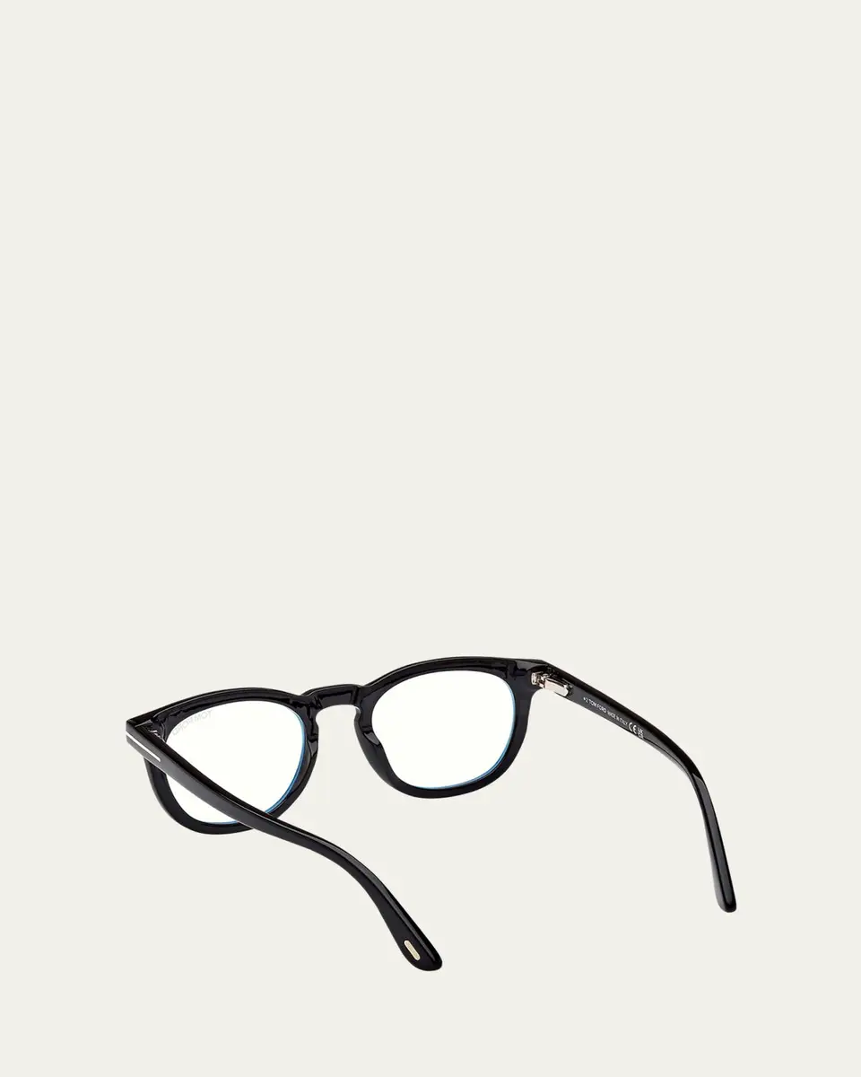 Tom Ford Men's FT5993-BM Round Blue-Block Optical Frames with Magnetic Sunglasses Clip | Thumbnail 2 Tom Ford Men's FT5993-BM Round Blue-Block Optical Frames with Magnetic Sunglasses Clip | Thumbnail 2