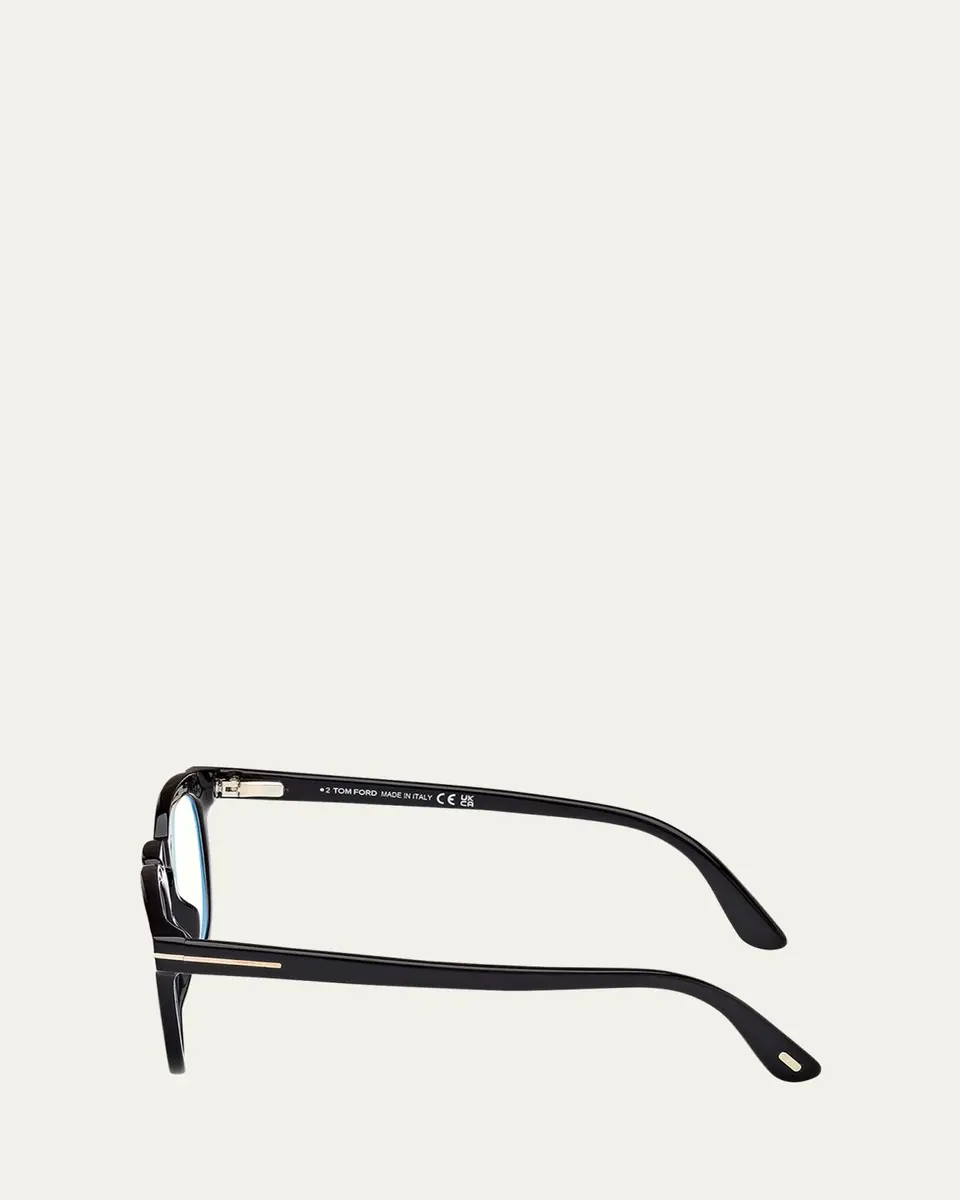 Tom Ford Men's FT5993-BM Round Blue-Block Optical Frames with Magnetic Sunglasses Clip | Thumbnail 4 Tom Ford Men's FT5993-BM Round Blue-Block Optical Frames with Magnetic Sunglasses Clip | Thumbnail 4