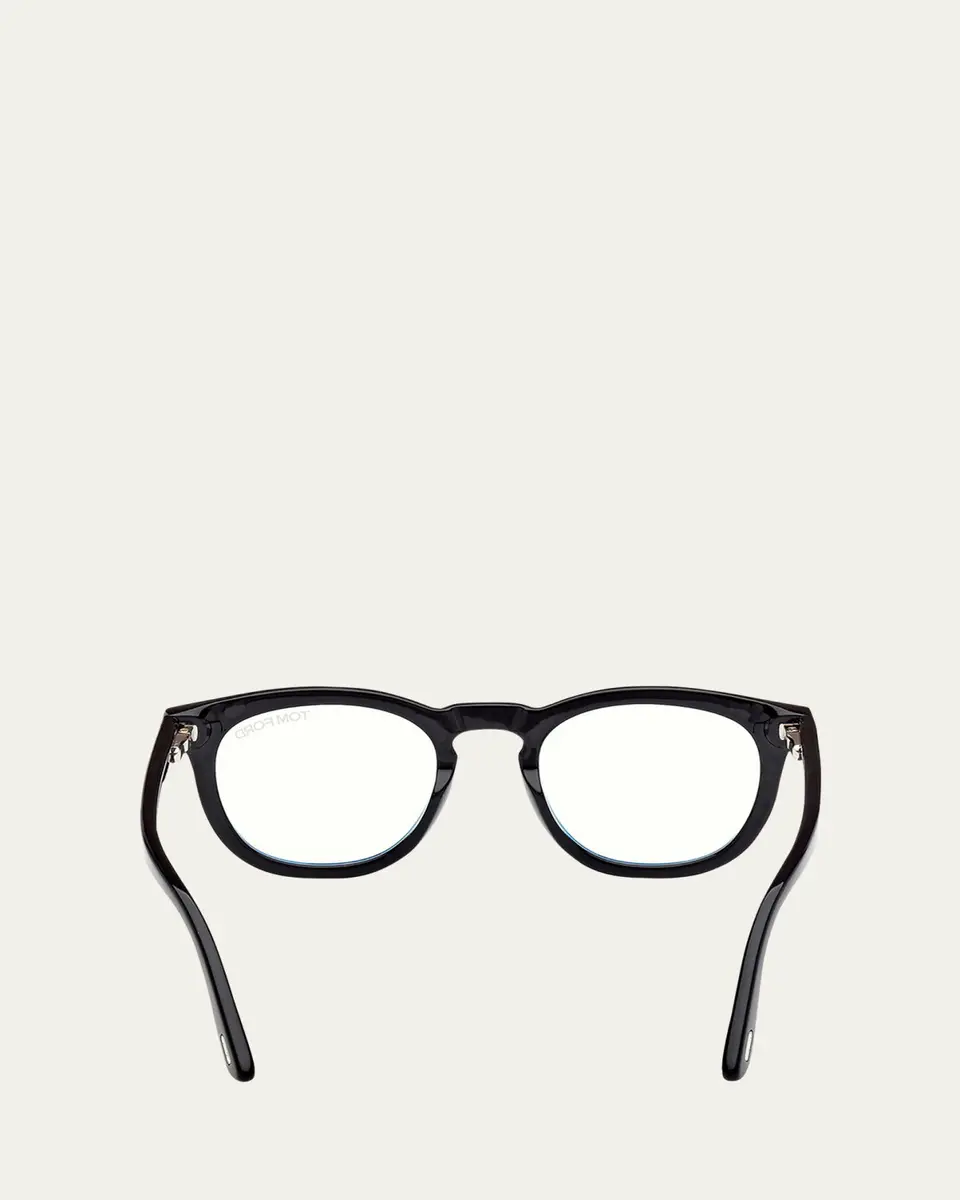 Tom Ford Men's FT5993-BM Round Blue-Block Optical Frames with Magnetic Sunglasses Clip | Thumbnail 5 Tom Ford Men's FT5993-BM Round Blue-Block Optical Frames with Magnetic Sunglasses Clip | Thumbnail 5