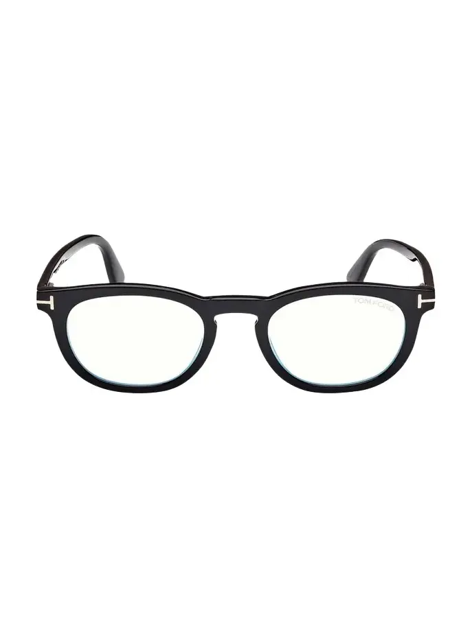 Tom Ford Men's FT5993-BM Round Blue-Block Optical Frames with Magnetic Sunglasses Clip