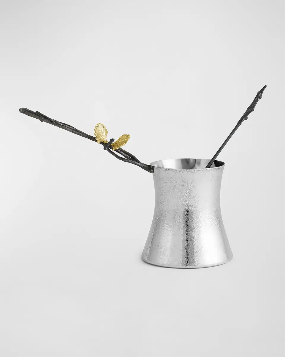 Michael Aram Butterfly Ginkgo Large Coffee Pot with Spoon | Thumbnail 4 Michael Aram Butterfly Ginkgo Large Coffee Pot with Spoon | Thumbnail 4
