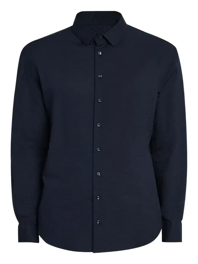 Giorgio Armani Men's Solid Seersucker Sport Shirt