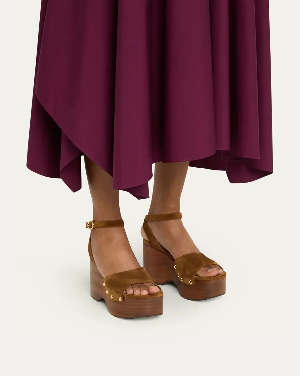 Gianvito Rossi Suede Ankle-Strap Platform Sandals | Thumbnail 2 Gianvito Rossi Suede Ankle-Strap Platform Sandals | Thumbnail 2