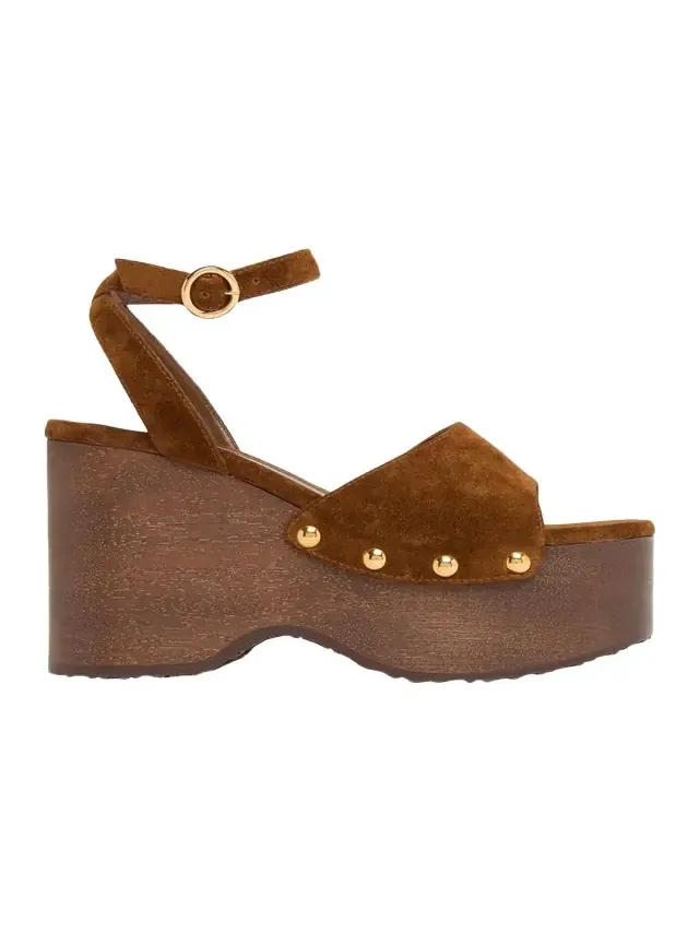 Suede Ankle-Strap Platform Sandals Suede Ankle-Strap Platform Sandals