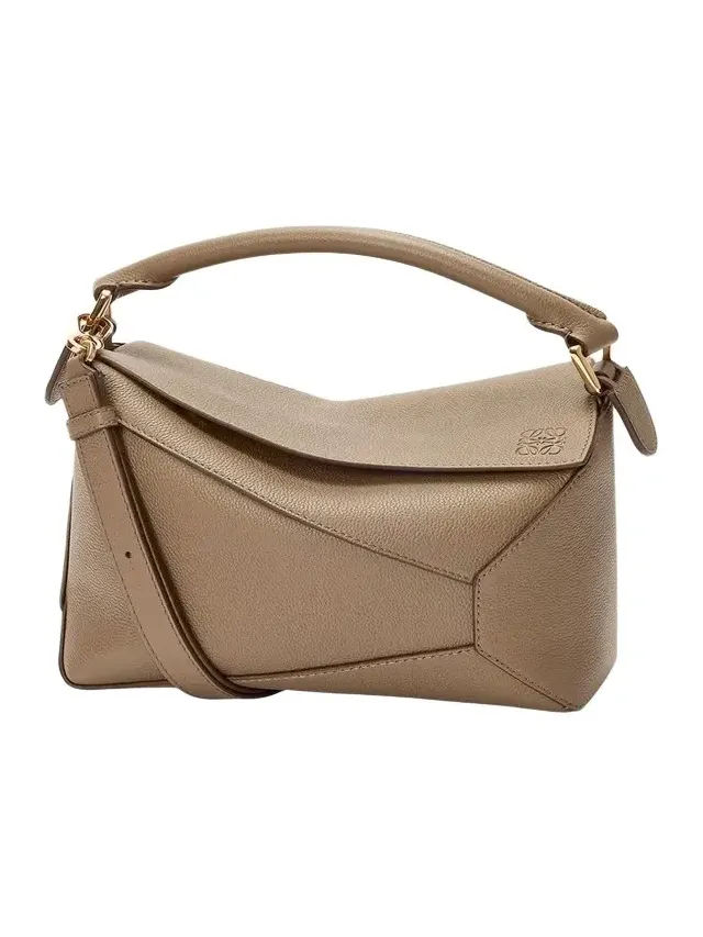 Puzzle Edge Small Top-Handle Bag in Grain Leather