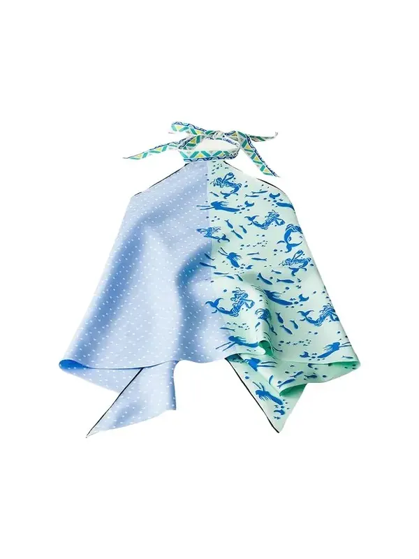 Backless Printed Silk Twill Top Backless Printed Silk Twill Top