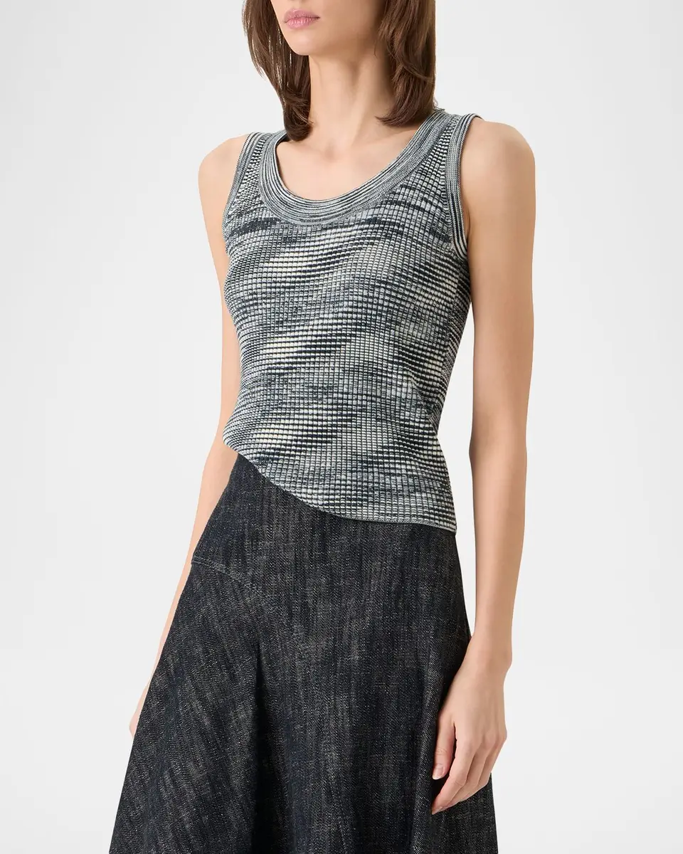 Akris punto Scoop-Neck Space Dye Merino Wool Rib Tank Top | Thumbnail 4 Akris punto Scoop-Neck Space Dye Merino Wool Rib Tank Top | Thumbnail 4