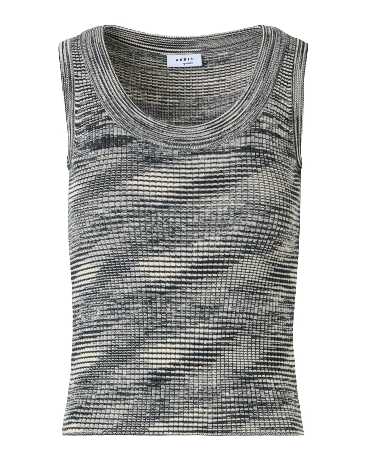 Akris punto Scoop-Neck Space Dye Merino Wool Rib Tank Top