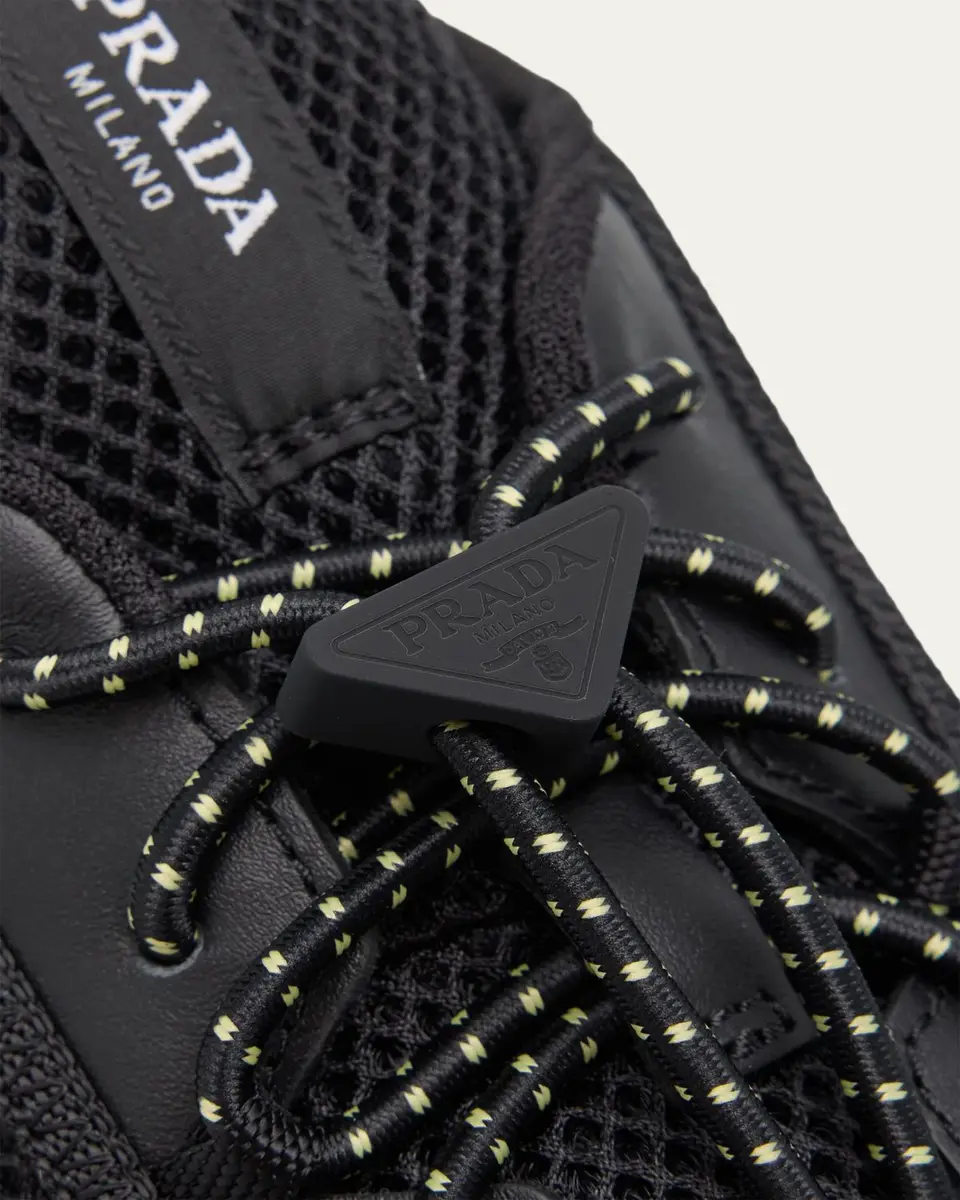 Prada Men's Speedrock Leather and Mesh Sneakers | Thumbnail 10 Prada Men's Speedrock Leather and Mesh Sneakers | Thumbnail 10