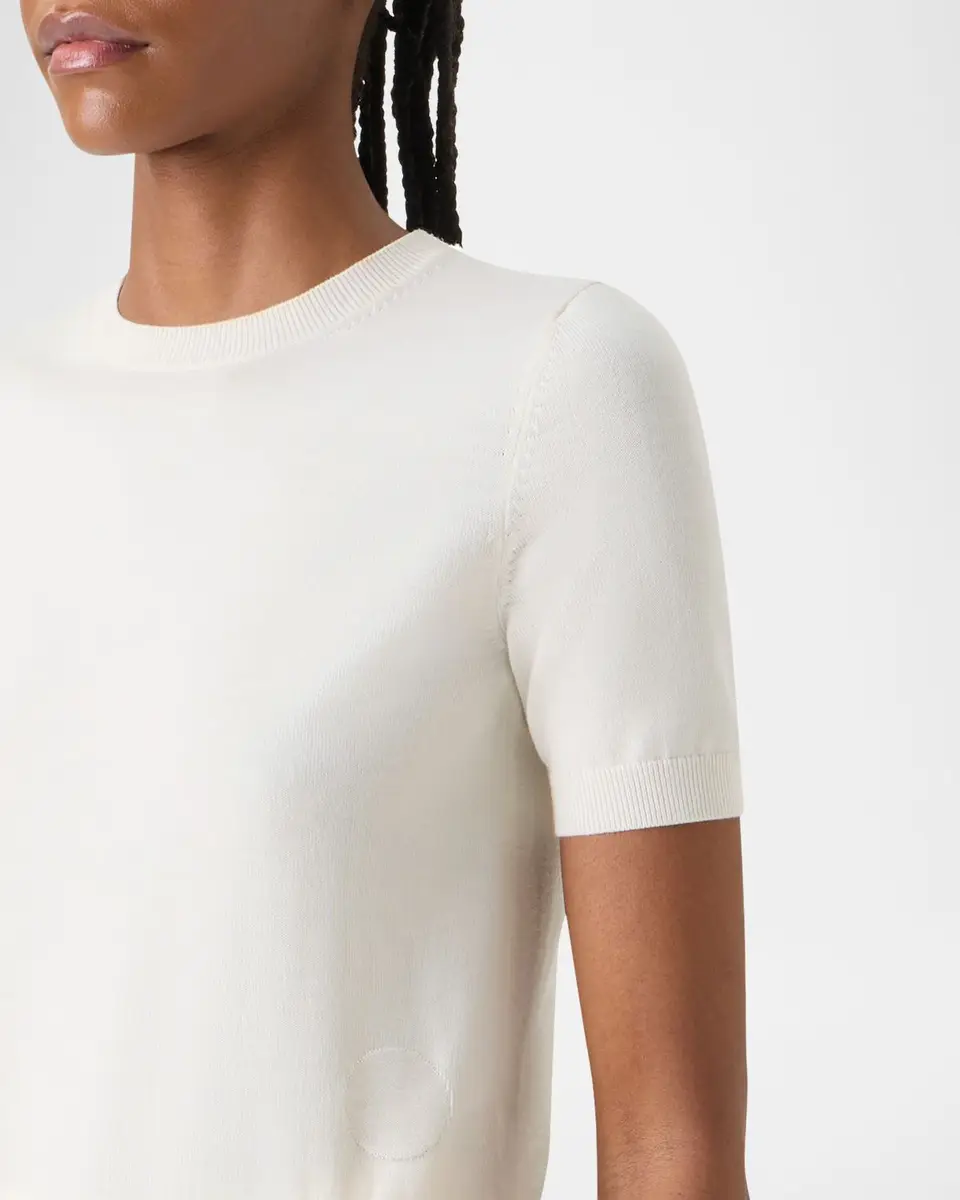 Akris punto Fine Merino Wool Knit Short-Sleeve Crew Neck Sweater | Thumbnail 5 Akris punto Fine Merino Wool Knit Short-Sleeve Crew Neck Sweater | Thumbnail 5