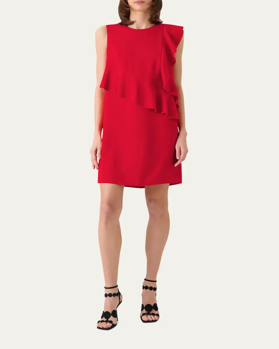 Akris punto Ruffle Sleeveless Mini Shift Dress | Thumbnail 2 Akris punto Ruffle Sleeveless Mini Shift Dress | Thumbnail 2