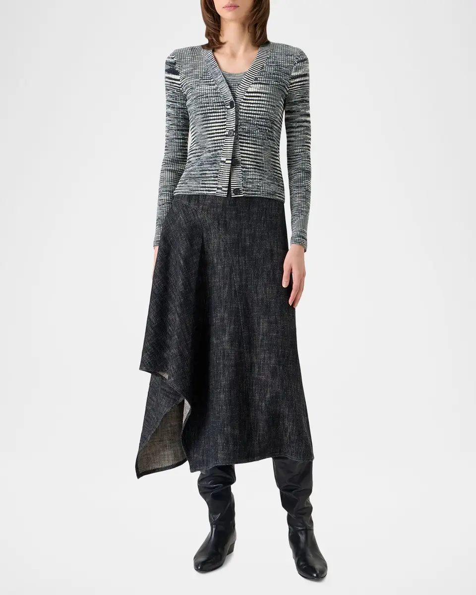 Akris punto Space Dye Ribbed Merino Cardigan | Thumbnail 2 Akris punto Space Dye Ribbed Merino Cardigan | Thumbnail 2