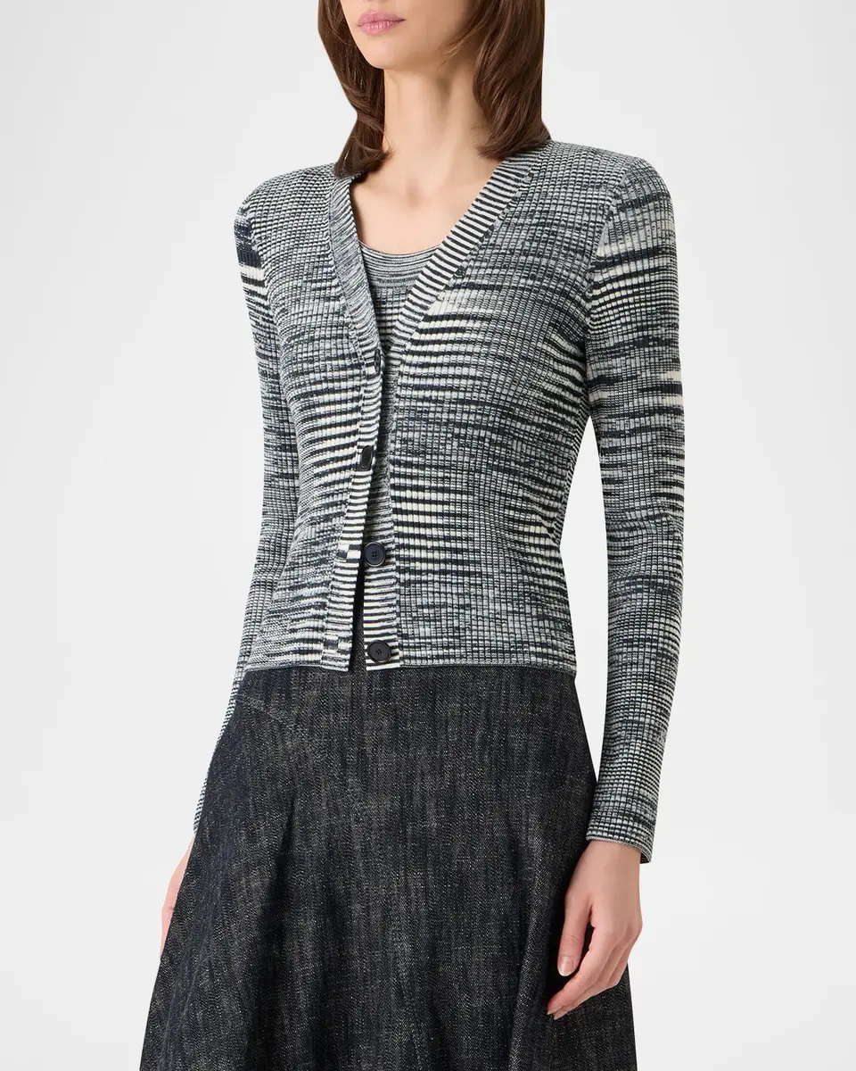 Akris punto Space Dye Ribbed Merino Cardigan | Thumbnail 4 Akris punto Space Dye Ribbed Merino Cardigan | Thumbnail 4