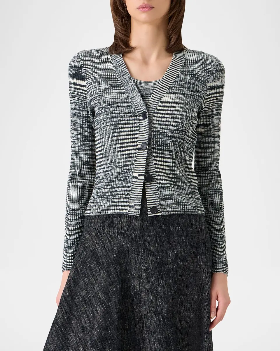 Akris punto Space Dye Ribbed Merino Cardigan | Thumbnail 6 Akris punto Space Dye Ribbed Merino Cardigan | Thumbnail 6