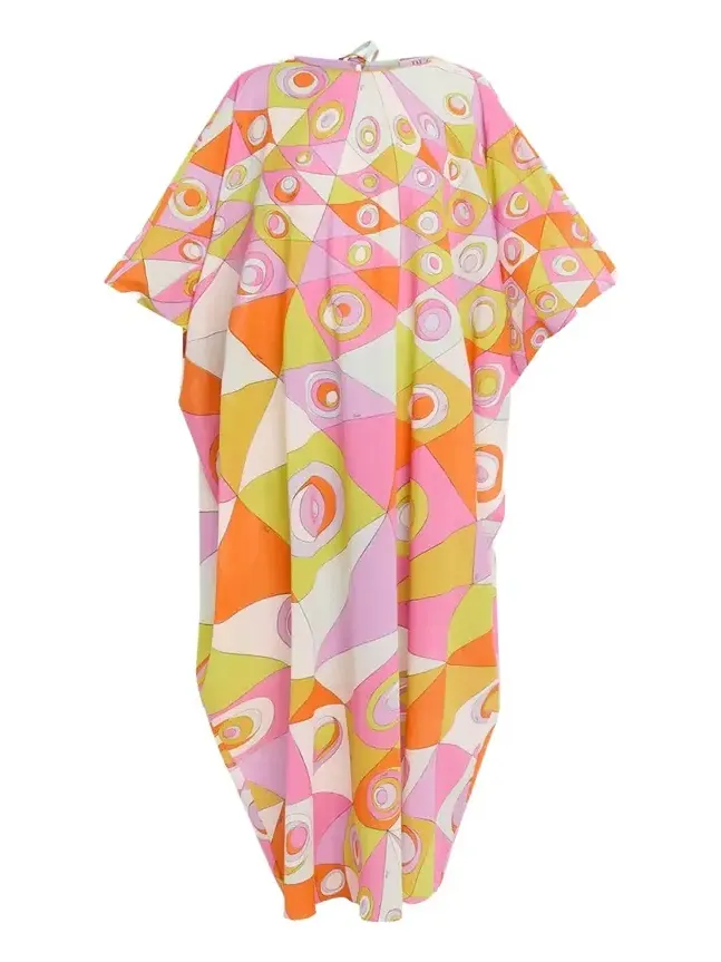 Occhi-Print Cotton Muslin Maxi Caftan Dress