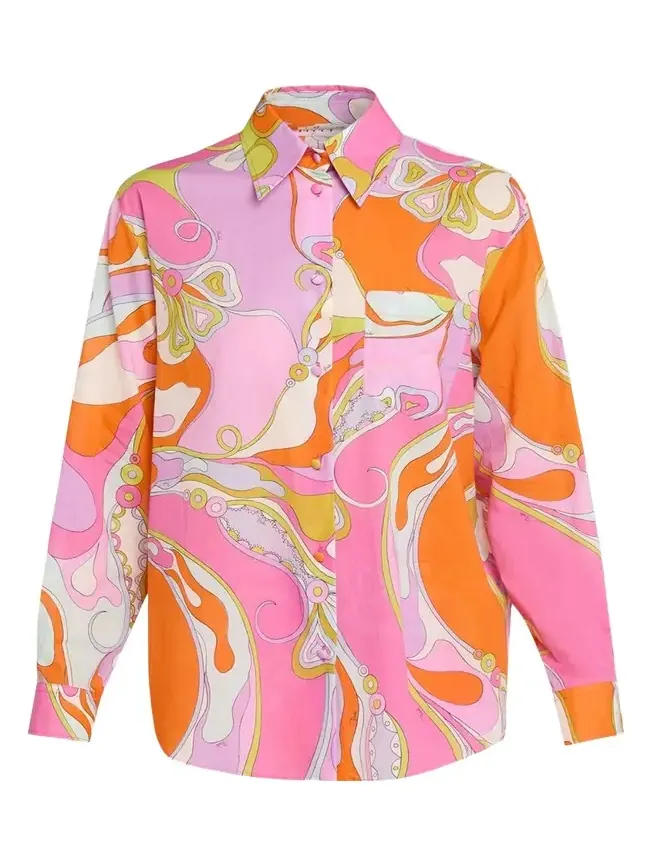 Orchidee Cotton Muslin Button-Down Shirt Orchidee Cotton Muslin Button-Down Shirt
