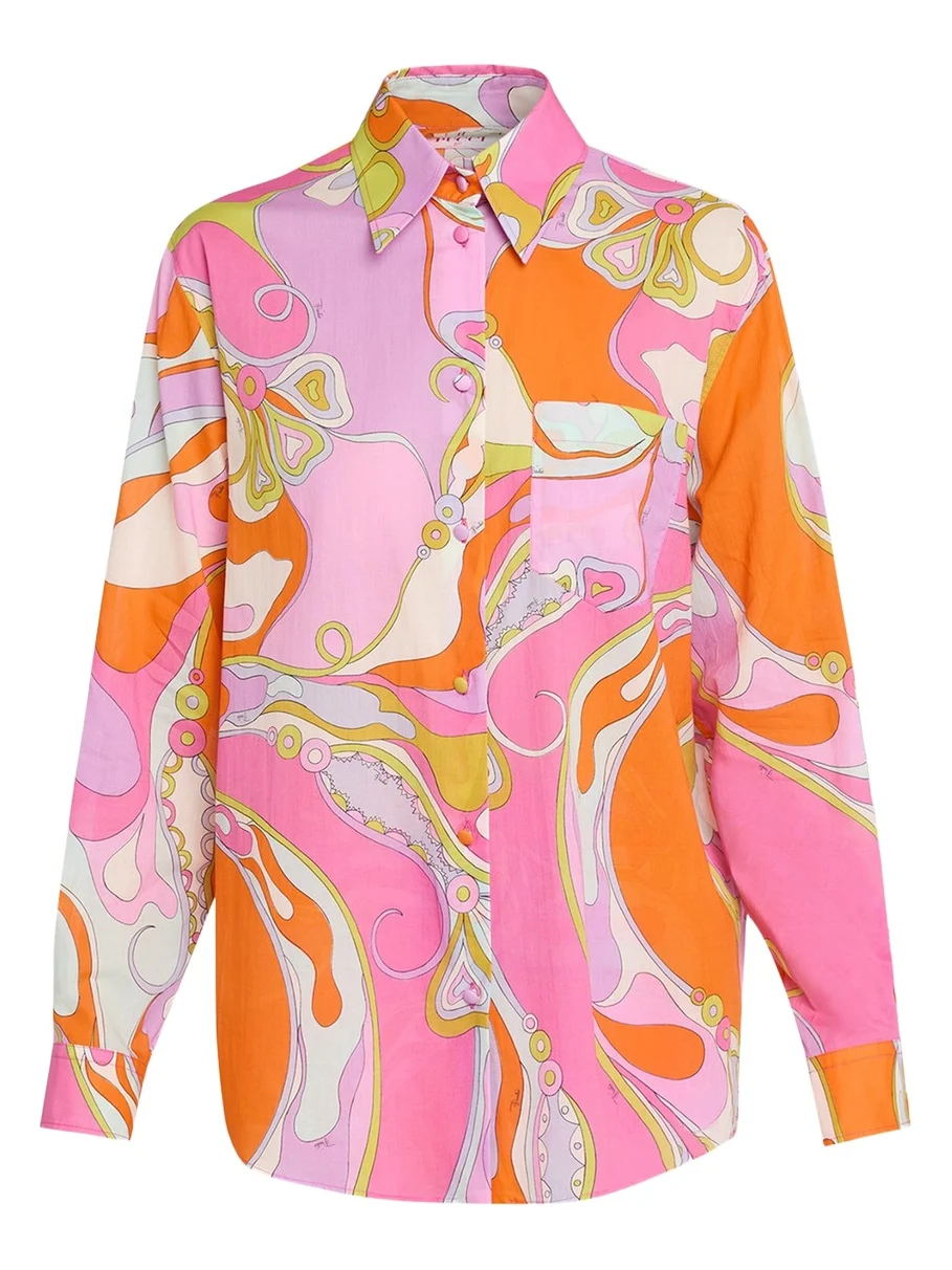 Orchidee Cotton Muslin Button-Down Shirt Orchidee Cotton Muslin Button-Down Shirt